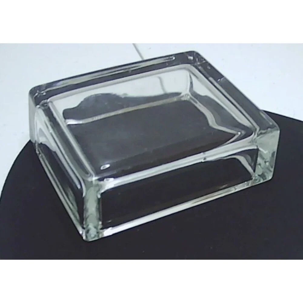 Vintage Heavy Beveled Glass Trinket Cigarette, Candy Lidded Box. QUALITY